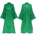 thumbnail image 1 of TiaoBug Robe pour Femmes d'Église et de Clergé à Manches Évasées Robe Élégante Robe Maxi de Clergé Robes de Pasteur d'Église Vert G, 1 of 6