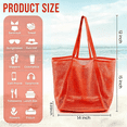 thumbnail image 2 of Women's Large Mesh Beach Tote Bag - Sandproof Foldable with Inner Pockets | 24L Lightweight Pool Bag, 2 of 12
