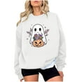 thumbnail image 3 of Craaazy Halloween Sweatshirt Women's Loose Casual Printed Long Sleeved Sweatshirt Fashionable Round Neck Top Gifts For Women, 3 of 4