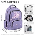 thumbnail image 7 of KUIFORTI Purple Axolotl Kids Bookbag School Bag Suitable for Elementary Middle School Waterproof Durable Outdoor Teen Boys Bookbag with Side Pockets, 7 of 7