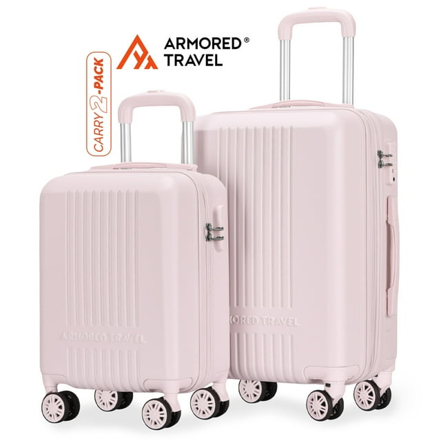 Maletas de viaje carry-on de mano cabina 10kg Rígida set de viaje 2 pack 20” + 16” ABS doble calibre con cierre expandible, llantas desmontables y candado seguridad TSA LOCK Armored travel
