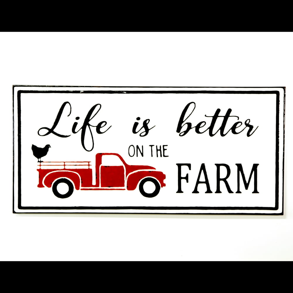 Life is Better on the Farm Embossed Metal Horizontal Sign - Walmart.com - Walmart.com