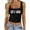 Black, variant on Women's Western Graphic Crop Tank Top Country Concert Sleeveless Casual Summer Ribbed Knit Top for Music Fans