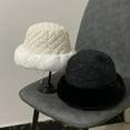 thumbnail image 3 of CoCopeaunts Winter Bucket Hat Women Classic Winter Thick Warm Lady Street Wear Rhombic Shape Bucket Cap for Gifts with Plush Brim, 3 of 8