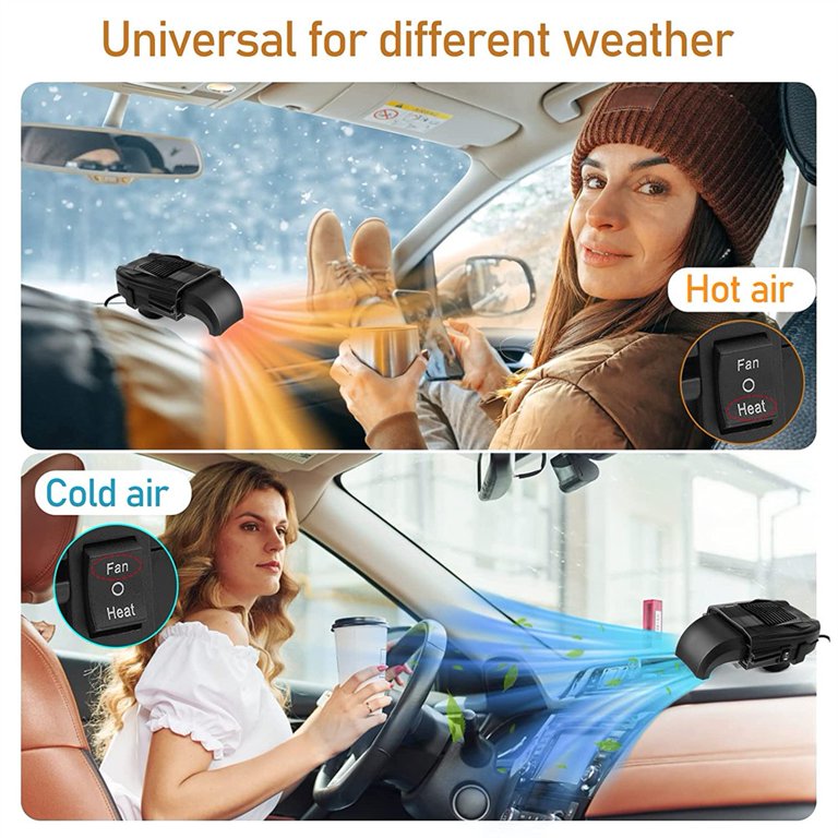 Portable Car Heater Heating Fan 2-in-1 Defroster Defogger Demister Win