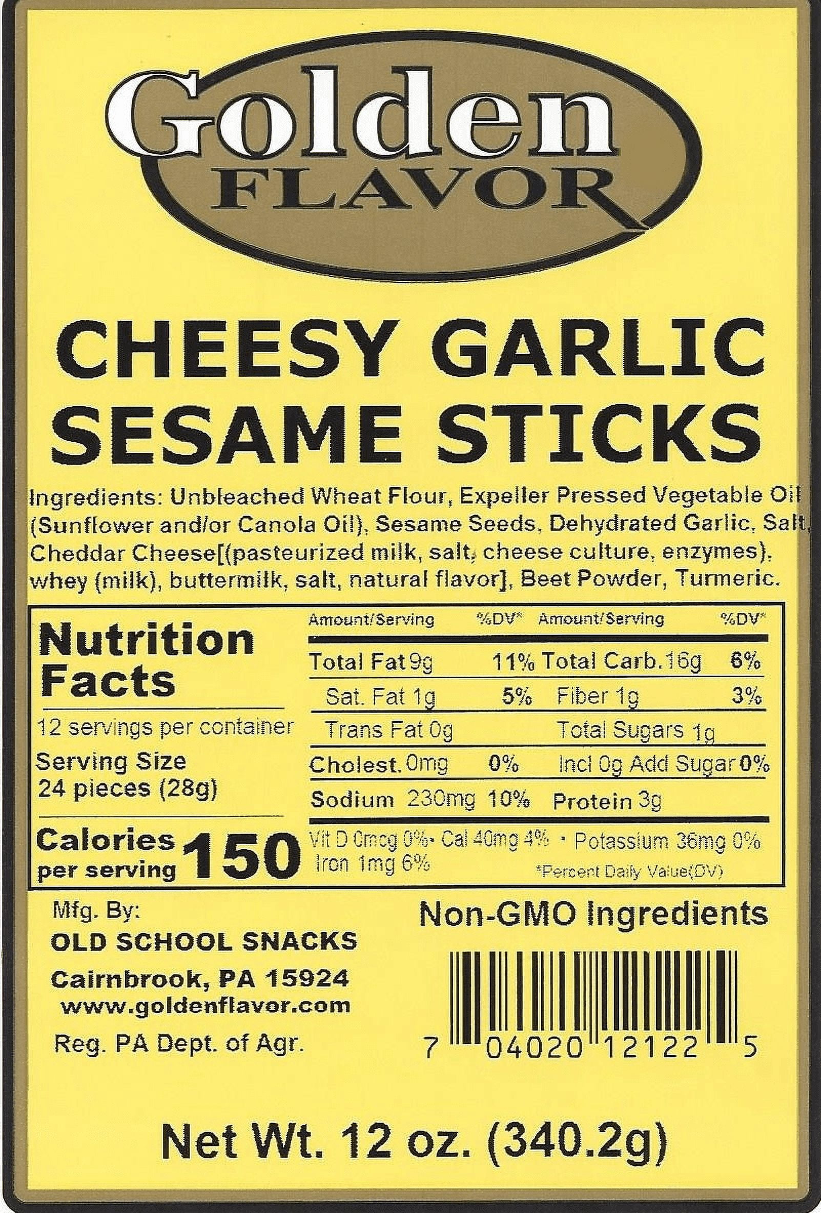 Golden Flavor-Cheesy Garlic Sesame Sticks- 12oz bags (5pack)