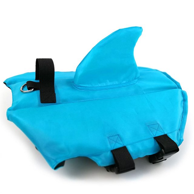 CAROOTU Dog Life Jackets Cute Shark Fin Swimsuit Preserver Flotation Vest for The Pool Beach Boating