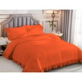 thumbnail image 2 of DNG Creations 3 Piece Vintage Ruffle Pattern Comforter Set Premium Ultra Soft 550 GSM All Season ( Full/Queen Size ) 100% Egyptian Cotton Solid Orange Colour, 2 of 8