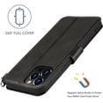 thumbnail image 4 of for iPhone 12 Pro/iPhone 12 Wallet Case with Card Holder Slots,Kickstand Phone Cover Premium Leather Magnetic Closure Slim Flip Shockproof Wrist Strap Case for iPhone 12 Pro 6.1",Black, 4 of 16