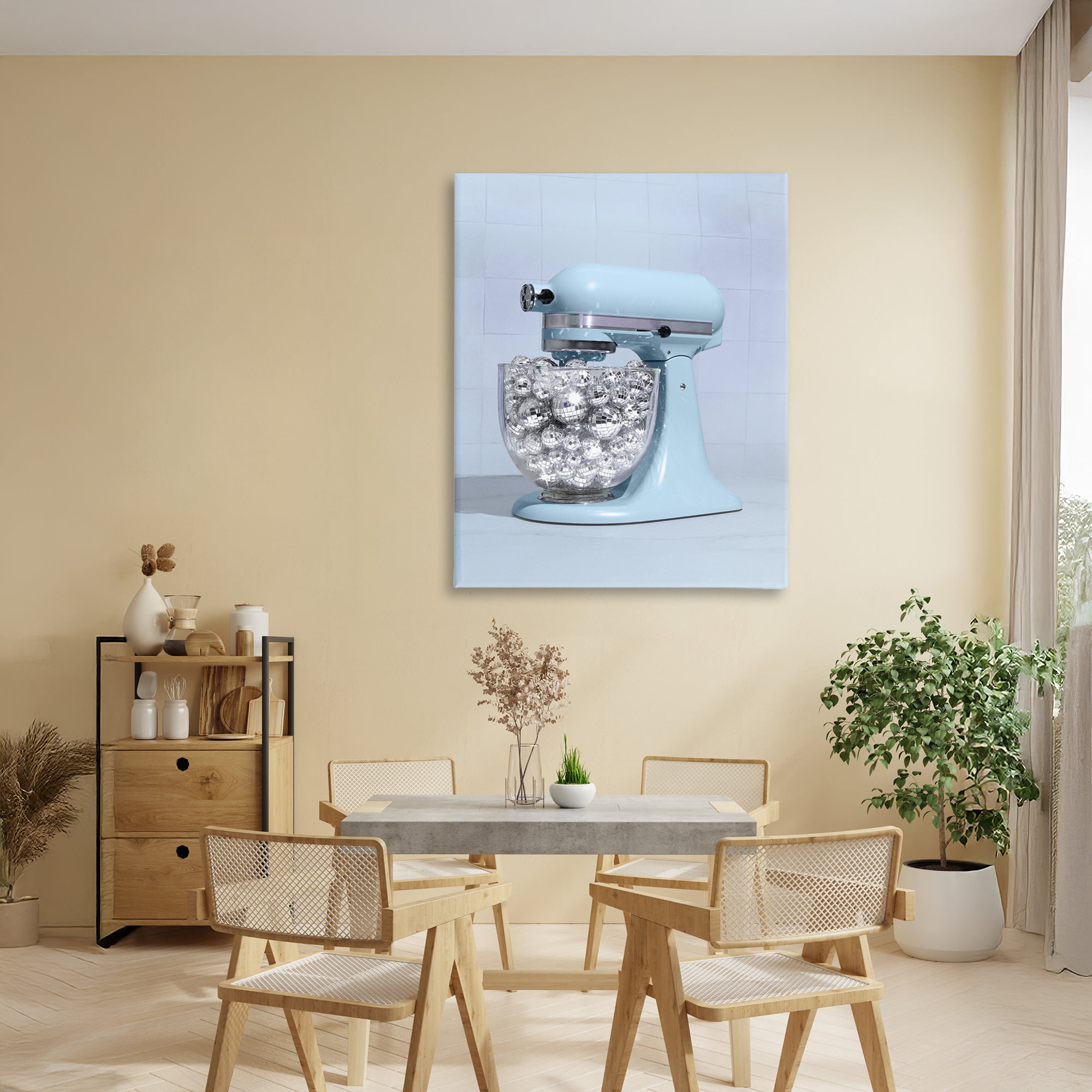 Stupell Industries Disco Kitchen Mixer over Blue Canvas Wall Art, design by LISH Creative