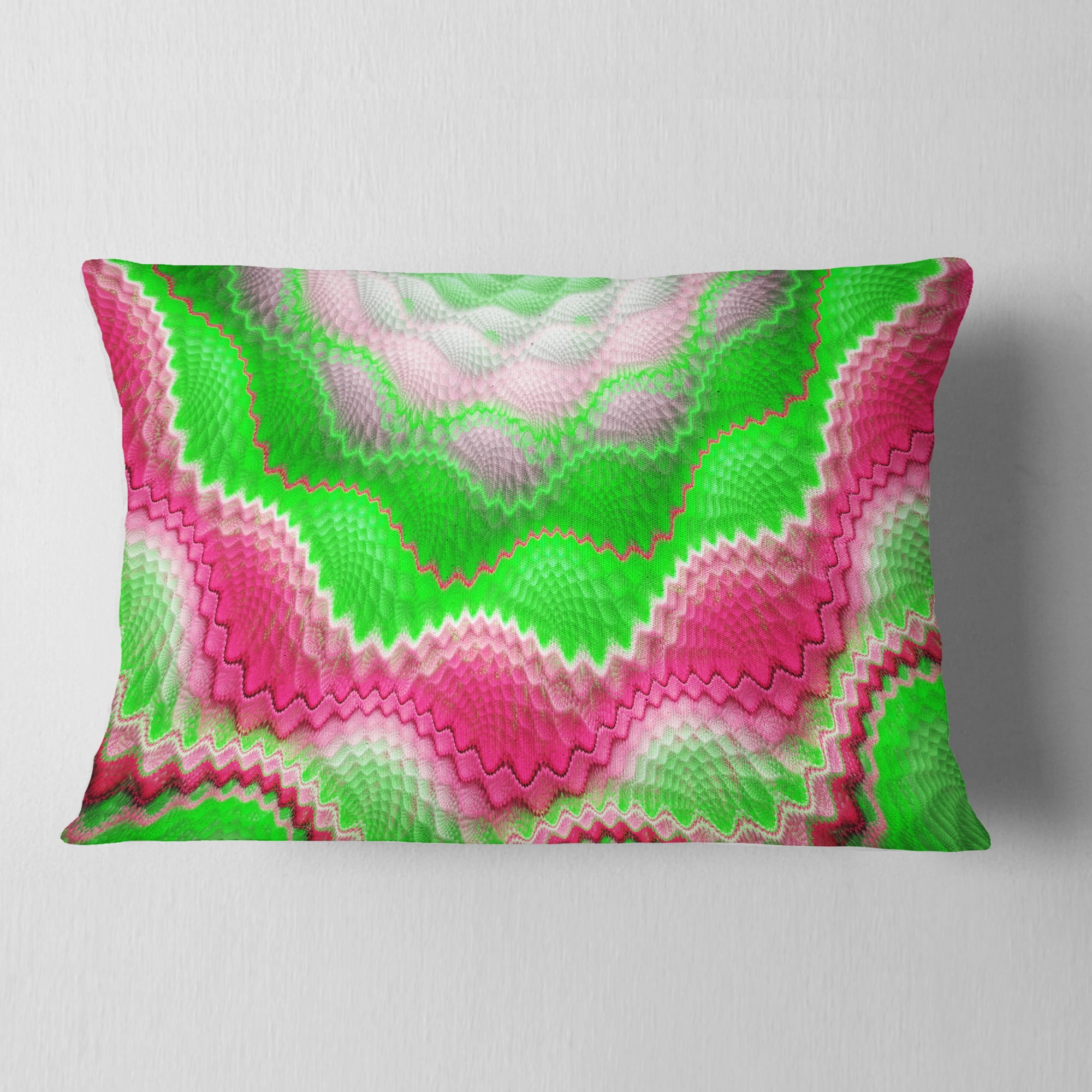 Designart Snake Skin Exotic Flower - Abstract Throw Pillow - 12x20