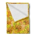 thumbnail image 2 of Floral Soft Flannel Fleece Throw Blanket, Rhythmic Lotus Like Flowers in Romantic Tangerine Tones Pattern, Cozy Plush for Indoor and Outdoor Use, 60" x 80", Pale Orange Yellow Green, by Ambesonne, 2 of 5