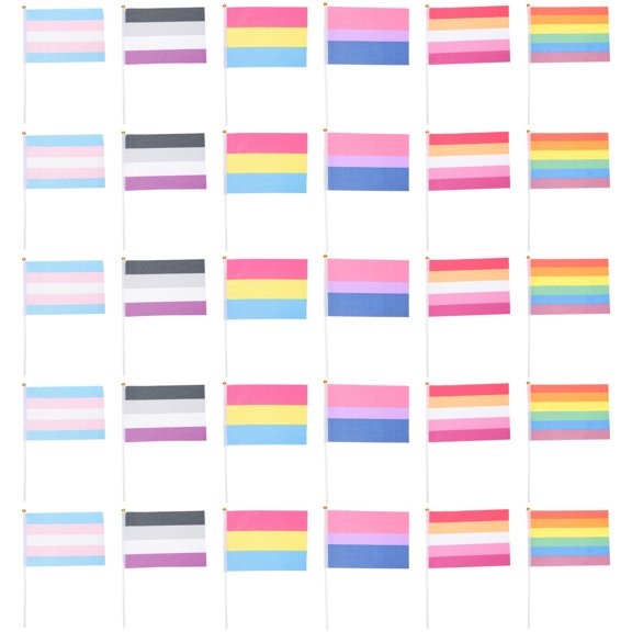 DRAFIDEEP 30Pcs Rainbow Flag Pennant Banner Flags Assorted Color for Party