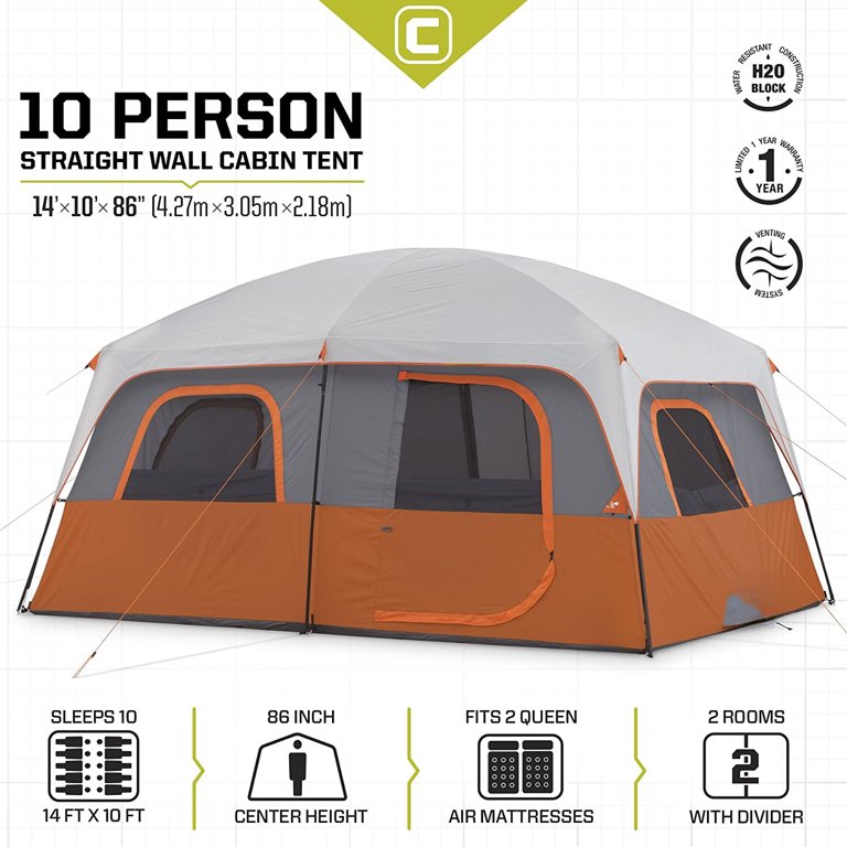 Dropship 10 Person Family Cabin Tent, 2 Room Huge Tent With Storage Pockets  For Camping Accessories to Sell Online at a Lower Price