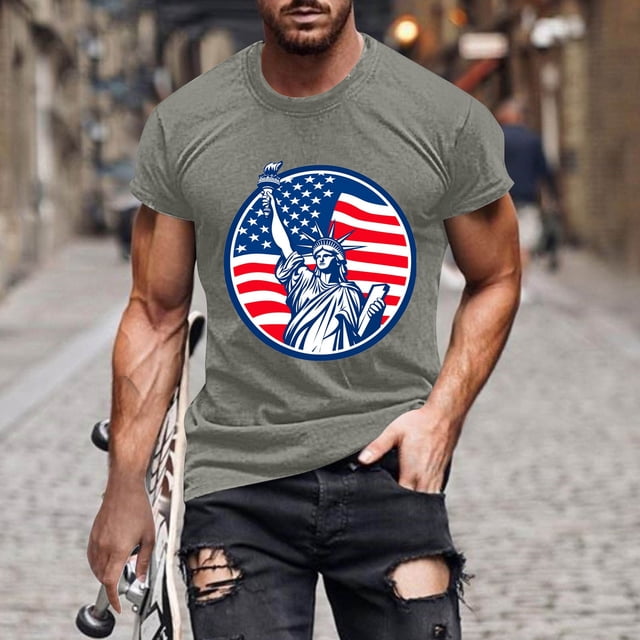 Tops para hombre, blusas y camisas de manga corta con cuello redondo para hombre, jersey informal de moda con estampado para hombre, camiseta de manga corta con cuello redondo, blusa de poliéster para