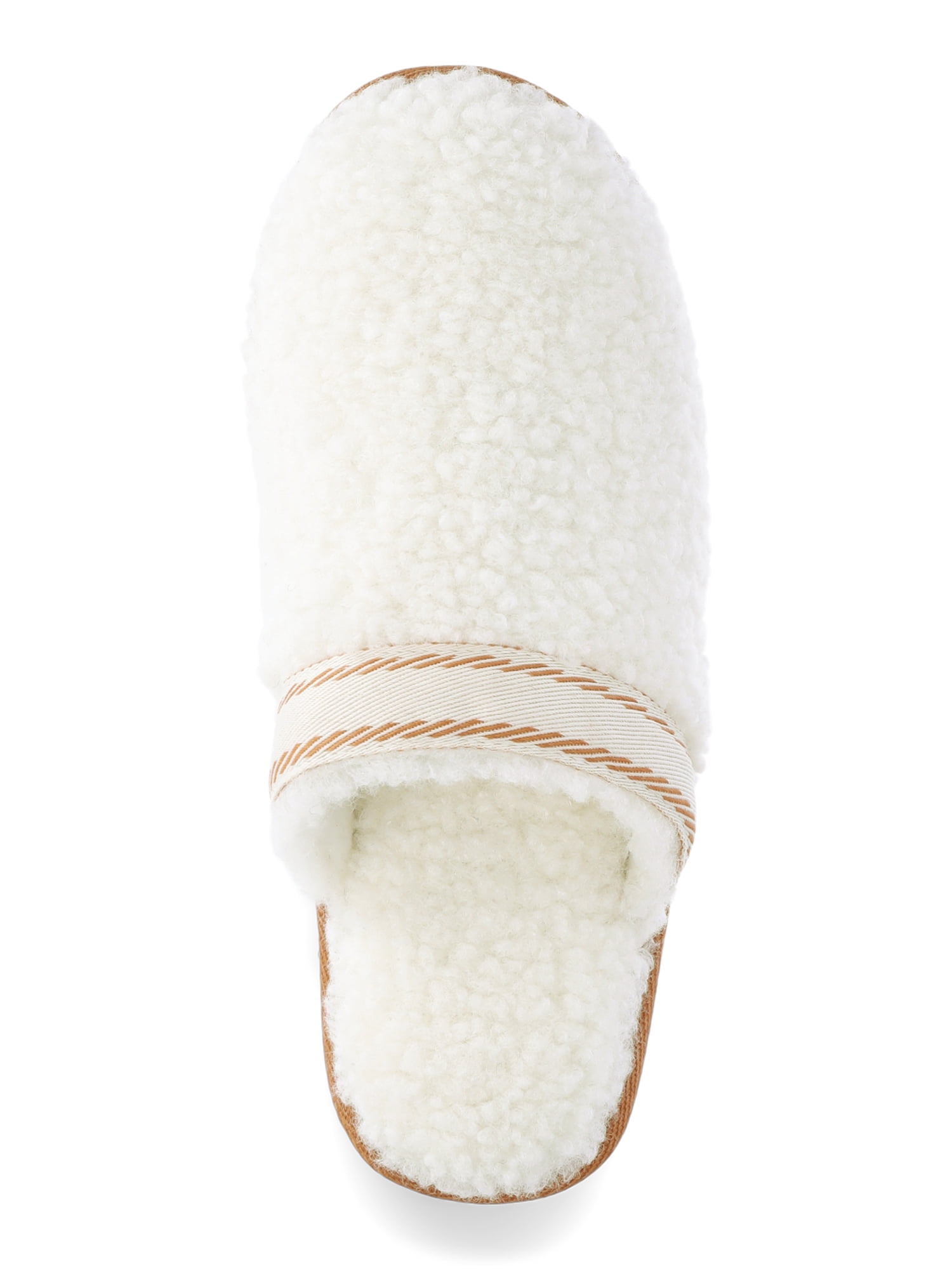 Joyspun Women’s Teddy Fleece Platform Clog Slippers