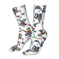 thumbnail image 5 of Xecao Dinosaur on Excavator2 Print Fashion No Heel Casual Crew Socks Cushioned Breathable for Men Women - Moisture wicking,Not easy to fade Suitable for daily, 5 of 7