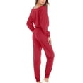 thumbnail image 6 of Wycnly Womens Two Piece Outfits Long Sleeve Pullover Sweatshirts and Drawstring Pocket Jogger Pants Tracksuits Casual Solid Sweatsuits Lounge Set under $5, 6 of 6
