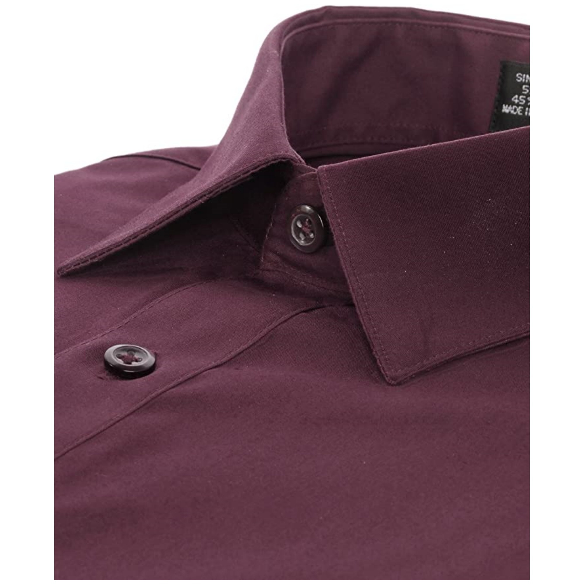 TM Lewin Dress Shirt Mens Size 16 35 Slim Fit Burgundy Pinstriped Button Up