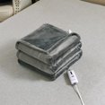 thumbnail image 2 of Electric Heated Blanket Twin Size 62" x 84", Fast Heating Blanket 100% Polyester Soft Flannel, 4 Heating Levels 10 Hours Auto-Off, ETL Certified, Over-Heat Protect, Machine Washable (Grey), 2 of 8