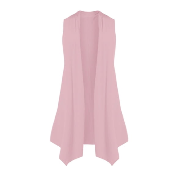 Plus Size Women's Sleeveless Draped Cardigan Vest Asymmetric Hem Blouse Tops Open Front Lightweight Summer Fashion