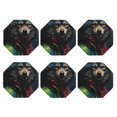 thumbnail image 2 of Pofeuu Vintage Wolf Warrior Print Leather Coasters Set of 6, Round Cups Mugs Mat Pad for Home Kitchen Heat Resistant Drink Coasters,Octagon, 2 of 7