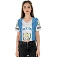 thumbnail image 4 of Lotusprinthandmade Personalized Guatemala Flag Crop Top Baseball Jersey for Women XS-XL Multicolor, 4 of 7