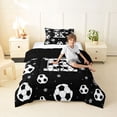 thumbnail image 4 of Erosebridal Ball Games Twin Comforter Sets,Kids Cartoon Monogrammed K Bedding Set For Football Boys,Reversible Black 2-Piece, 4 of 7