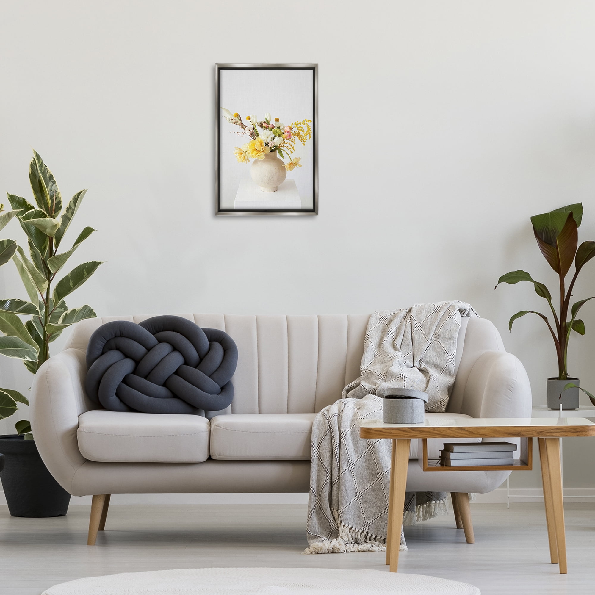 Stupell Industries Simple Vase Photography Botanical & Floral Photography Gray Floater Framed Art Print Wall Art, 17 x 25