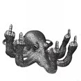 thumbnail image 4 of Estatua de pulpo de dedo medio, adorno de resina para jardín negro, decoración interior y exterior del hogar, 4 of 5