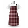 thumbnail image 3 of Plaid Apron, Print of Classic Continuing Pattern Squares Checkered Inspired Layout, Unisex Kitchen Bib with Adjustable Neck for Cooking Gardening, Adult Size, Dark Fuchsia and Rose, by Ambesonne, 3 of 4