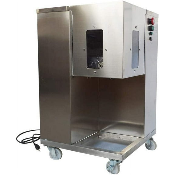 INTSUPERMAI Commercial Meat Slicer Shredded Meat Cutter Diced Grinder with 12mm*2 Blades QSJ-A Stainless Steel