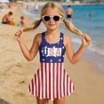 thumbnail image 3 of Uourmeti Girls' USA American Flag One Piece Swim Dress - Sleeveless Skirted Bathing Suit for Beach & Pool - Quick Dry, Stretchy Swimwear, 3 of 8