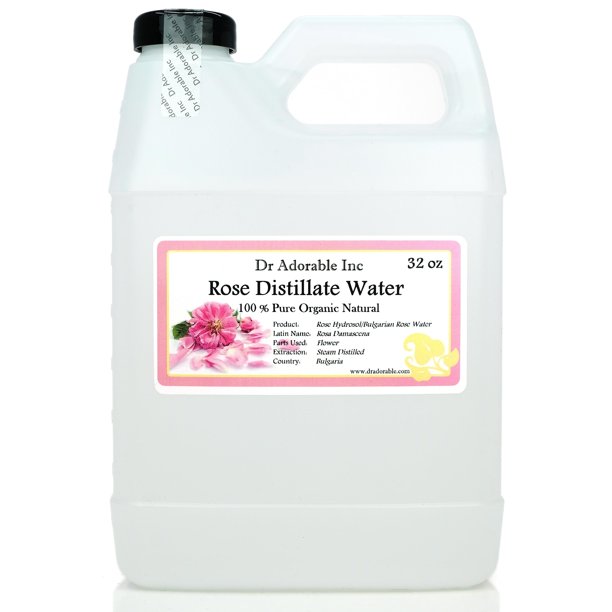 Tónico facial con agua de rosas Dr. Adorable 946 ml, 100% natural y orgánico