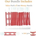 thumbnail image 2 of Money Bands Currency Sleeves Straps – Made in USA (Pack of 330 - $500) Self-Adhesive Money Wrappers for Bills Color Coded Wraps Meets ABA Standards, 7.5 x 1.25 inches – Counter Recyclable Kraft Paper, 2 of 5