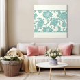 thumbnail image 2 of Teal Spring Floral Wall Art Painting on Canvas, Ethnic Boho Vintage Botanical Canvas Art Home Prints Wall Art Framed Modern Artwork for Living Room Bedroom Wall Decor 12x12in, 2 of 4