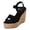 Black, variant on Womens Espadrilles Wedge Sandals Platform High Heels Adjustable Ankle Strap Open Shoes Toe Buckle Thick Soled Sandals Blue 5
