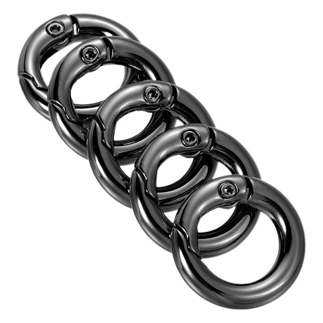 Unique Bargains Boucle à Ressort Ronde en Alliage de Zinc 18x11x3.5mm, Noir 5 Pack