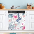 thumbnail image 5 of Magnetic Dishwasher Stickers Tropical Floral Kitchen Dishwasher Cover Sticker, Panel Decal Home Decor Cabinet Appliances Stickers, 23"x 26", 5 of 6