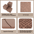 thumbnail image 2 of Tigbond Interlocking Floor Tiles 12"x12" - Snap Together Waterproof Plastic Deck Tiles for Patio,Garage,Poolside,Balcony | DIY Outdoor Pavers,Easy No-Tool Installation, 2 of 7