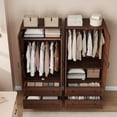 thumbnail image 3 of Armoire Wardrobe Closet with 2 Drawers,72"H Clothing Storage Cabinet with Hanging Rod,2 Doors Wooden Wardrobe Cabinet with Adjustable Shelves for Bedroom,Easy Assembly, 3 of 8