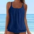 thumbnail image 2 of Wamejoo Womens Modest Tankini Swim Top Ruched Tummy Control Swimsuits Tops Only Drawstring Long Bathing Suit Top（Navy, 4XL), 2 of 6
