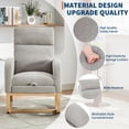 thumbnail image 4 of Ataucjin Rocking Glider Chair for Nursery, Wingback Accent Rocker Chair Upholstered Tall Back Arm Chair w/Side Pockets, Ursing Rubber Wood Legs and Side Pocket Wingback Accent Rocker Chair, 4 of 7
