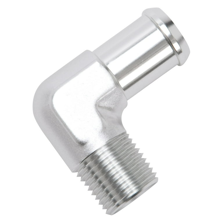 Edelbrock Hose End 90-Degree 1/2npt to 3/4 Barb Clear Edelbrock Hose End 90-Degree 1/2npt to 3/4 Barb Clear