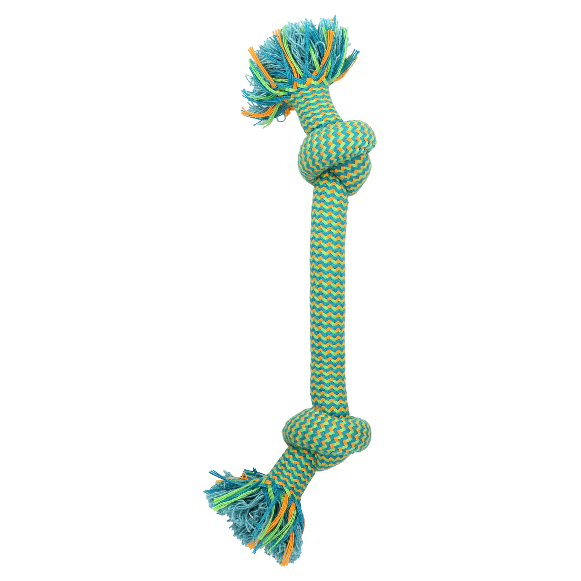 Vibrant Life Multicolor 2-Knot Rope Dog Toy, Chew Level 2