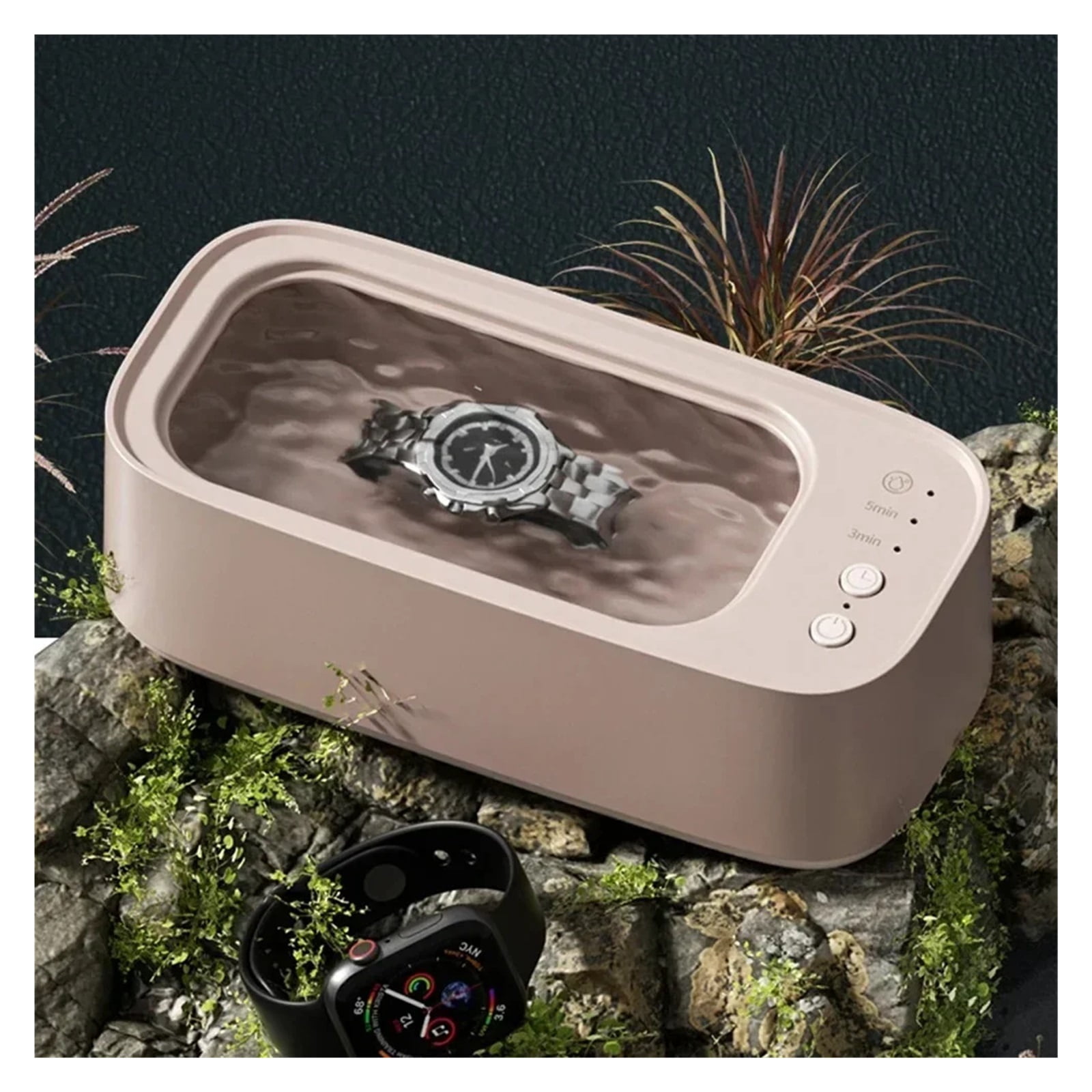 Electric Ultrasonic Glasses Cleaner, 3-Speed Vibrating Machine for Jewelry, Watches, and Contact Lenses