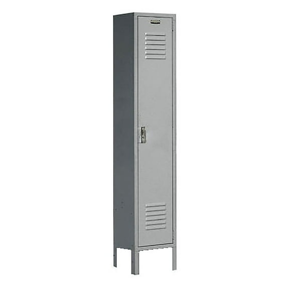 Global Industrial 652166GY 12 x 12 x 72 in. Single Tier Paramount Locker with 1 Door Assembled, Gray