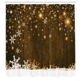 thumbnail image 3 of Ambesonne Christmas Shower Curtain, Wood and Snowflakes, 69"Wx75"L, Brown White, 3 of 5