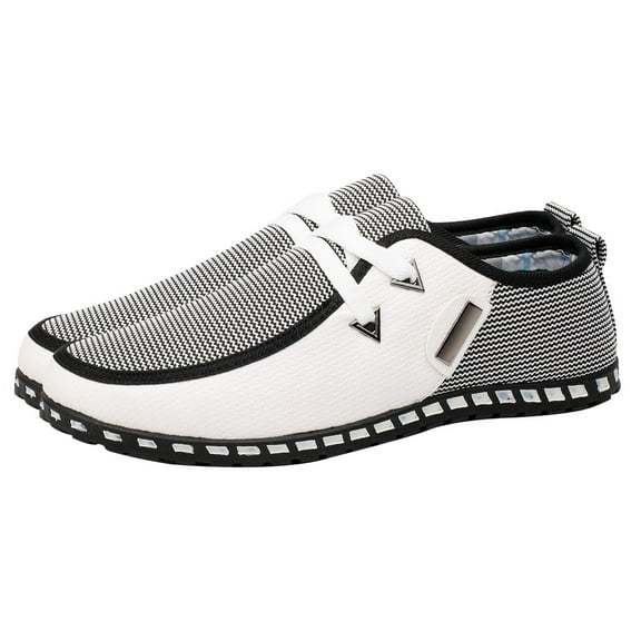 TABLZONE Men's Casual Driving Shoes, White -Resistant, Shock Absorbing Footwear for Comfortable Everyday Wear
