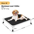 thumbnail image 3 of Chew Proof Elevated Dog Bed - Cooling Raised Pet Cot - Silver Aluminum Frame and Durable Textilene Mesh Fabric, Unique Designed No-Slip Feet for Indoor or Outdoor Use, Black Silver, X Large, 3 of 5
